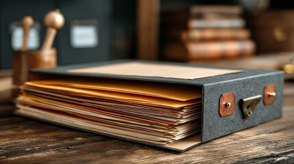 Organized paperwork and important files in a professional setting showcases meticulous record keeping and efficient archival practices for business success