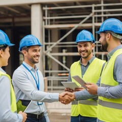 architects working on construction site