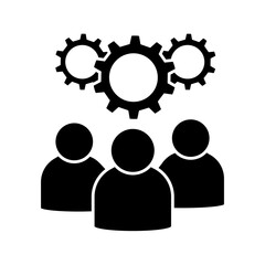 Team of some employees icon vector. Teamwork illustration sign. development team symbol. technical support logo.