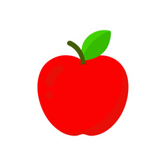 Illustration of a single red apple fruit