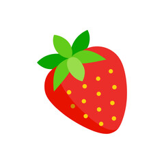 Illustration of a single ripe strawberry