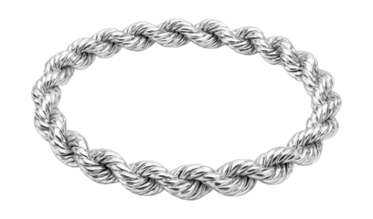 Rope chain bracelet with a diamond-cut design and a radiant finish.
