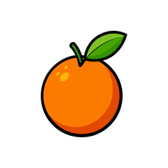 Illustration of a single cartoon orange