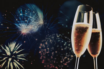 toasting with champagne glasses