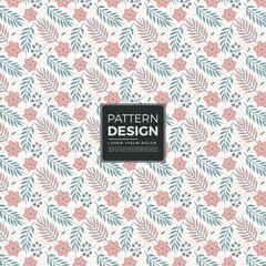 Seamless floral pattern design with delicate pink flowers and green leaves vector