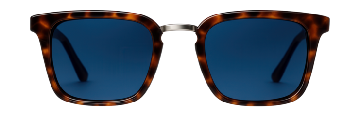 Rectangular blue light filtering glasses with a tortoiseshell design and metal bridge.