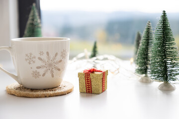 mug christmas gift box and decorations