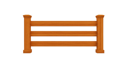 Wooden fence section isolated on transparent background