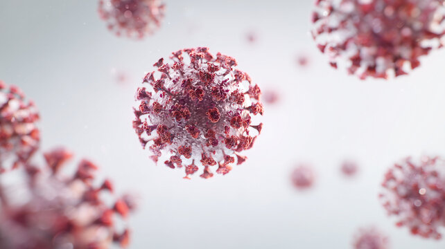 monkeypox virus particle with surface tubules and spike-like proteins. High-detail scientific visualization ideal for global health content