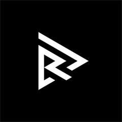 A futuristic R/Play Button logo using sleek, dynamic lines. It is highly professional, symbolizing the rapid launch of resources, media readiness, and powerful, next-generation digital streaming.