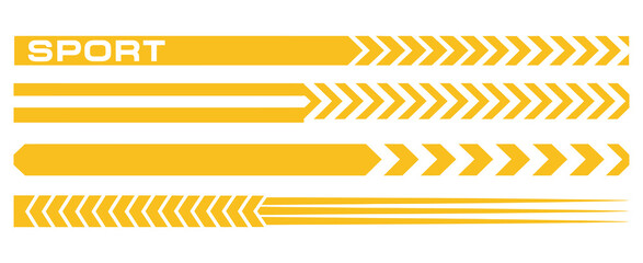 racing stripe vector set with sport car decals, auto wrap graphic design, checkered pattern, tuning element, drift race illustration, speed line, vehicle decoration collection