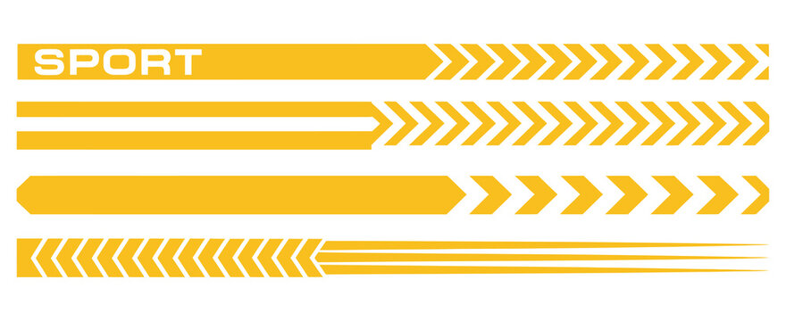 racing stripe vector set with sport car decals, auto wrap graphic design, checkered pattern, tuning element, drift race illustration, speed line, vehicle decoration collection