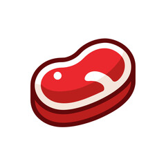 Illustration of a piece of red meat steak