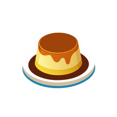 Delicious flan dessert on a white plate