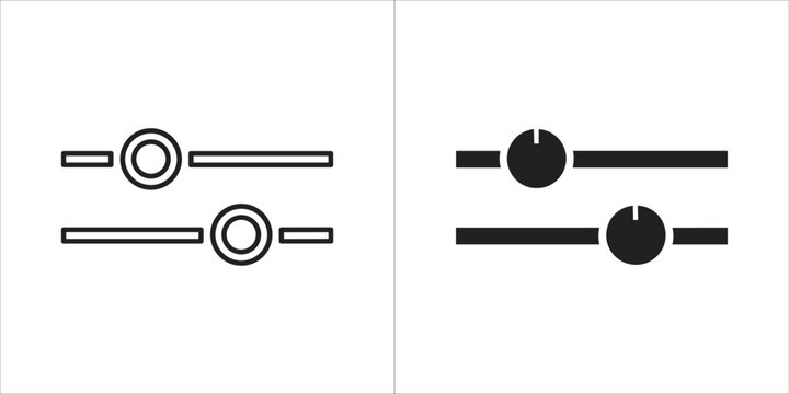 Slider control icon in outline and solid style