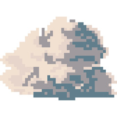 Pixelated Abstract Mountain Peak with Soft Color Gradient and Jagged Edges Representing Digital Art and Nature Fusion