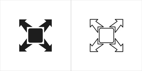 Expand and contract icon, one filled and one outlined