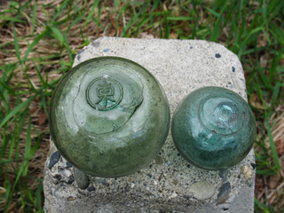 ガラス浮き　中、小、底