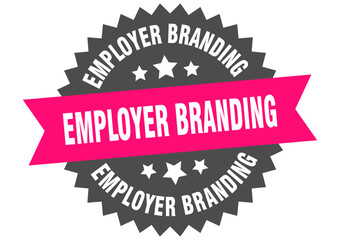 employer branding. employer branding round pink label isolated on transparent background