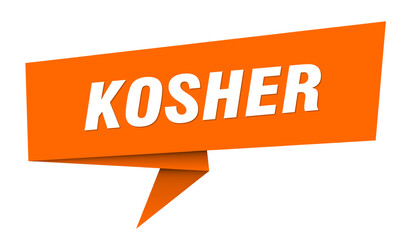 kosher banner. kosher speech bubble, label, sticker, sign template