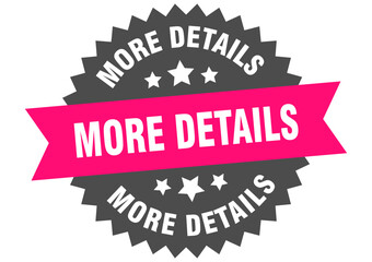 more details. more details round pink label isolated on transparent background