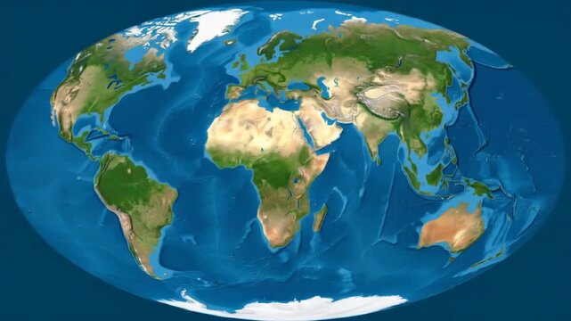 World map, earth, continents, oceans