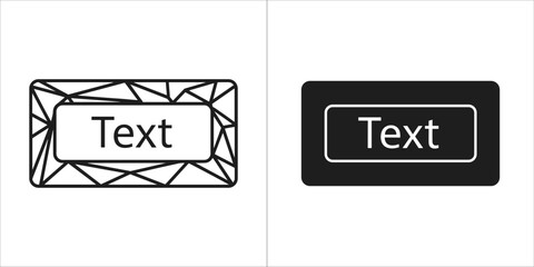 Two text box icons, one with a geometric pattern and one filled