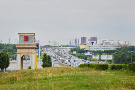 Moscow, Russia. - June 12, 2025: View of the MKAD near the Crocus City Mall