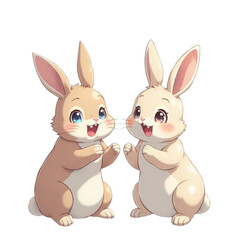 Fototapeta premium easter bunny and eggs