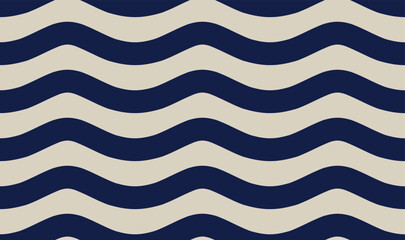 Wave curve striped lines seamless pattern on white background. 