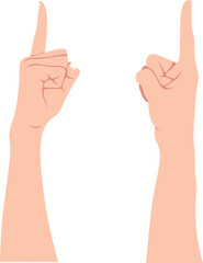 Two Hands Pointing Upwards with Index Fingers