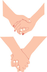 Close up of couple holding hands