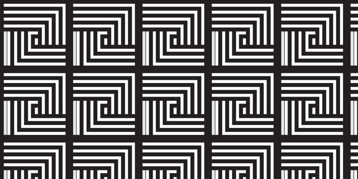 black and white fabric chevron metallic line geometric pattern square texture textile overlap design.	