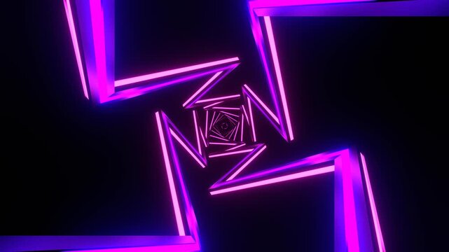 Pink and Purple Neon Lightning Tunnel Background VJ Loop in 4K