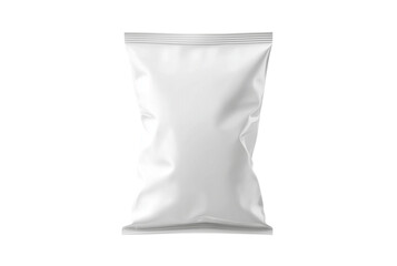 Blank white snack bag packaging isolated on transparent background