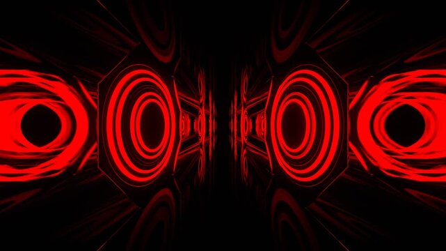 Pink Neon Flashing Rings in Reverse Tunnel Background VJ Loop in 4K
