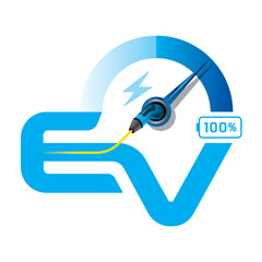 Concept logo EV design for creative inspire, template vector