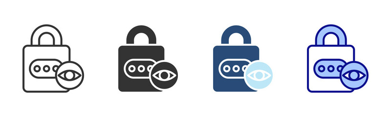 Show Password Icon Set. Designed In Multi Style