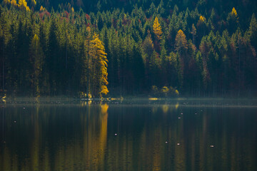 Lake landscape. Picturesque lake Ödensee Austria