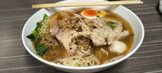 Noodle soup is a dish made from flour.