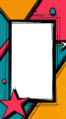 Pop art frame with star