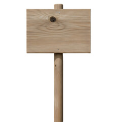 Wooden Signpost with Blank Rectangular Sign for Custom Messaging.