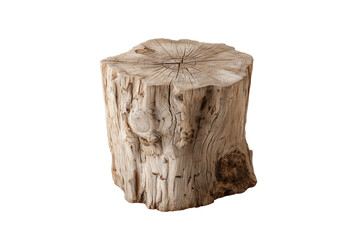 Fossilized tree stump with intricate details isolated on transparent background