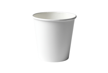 White paper cup for hot drinks isolated on transparent background