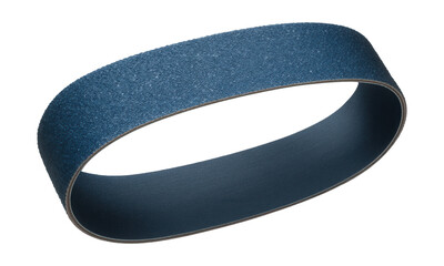Heavy-duty zirconia sanding belt for fabrication shop use.