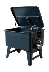 Electric parts washer with recirculating pump for cleaning automotive parts.