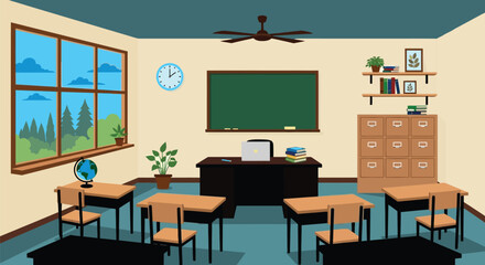 Classroom interior design school education learning environment