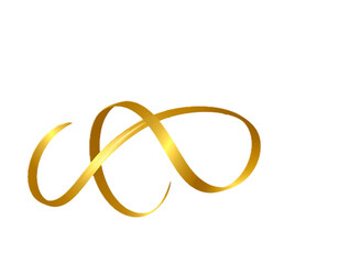 Hand drawn gold calligraphy swoosh isolated on white background