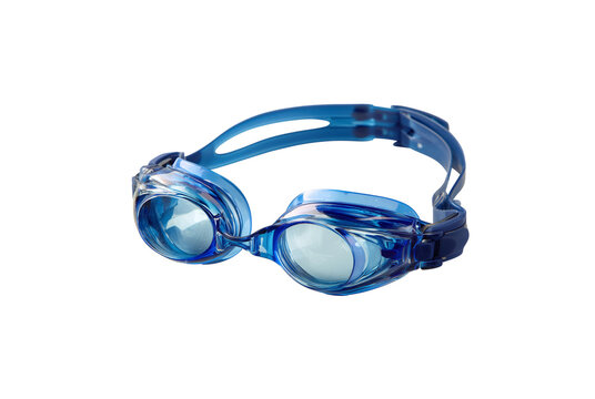 Blue swimming goggles isolated on transparent background