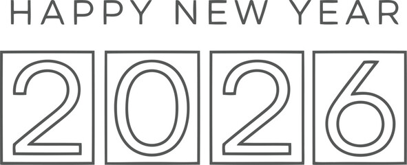 Happy new year 2026 vector illustration scalable eps icon celebration greeting